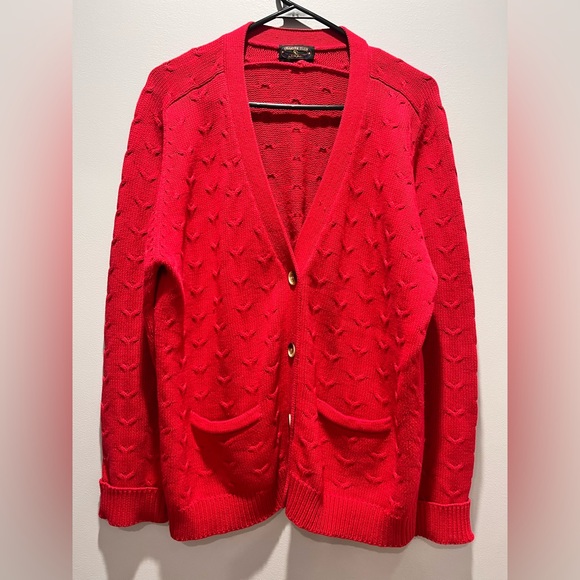 Charter Club Sweaters - Women's Red Vintage Charter Club, Large Size Button‎ Cardigan.100% Cotton